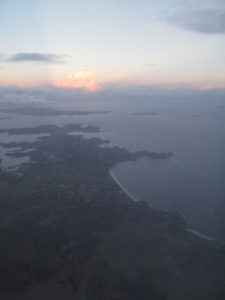 My first sight of New Zealand as the sun rises.
